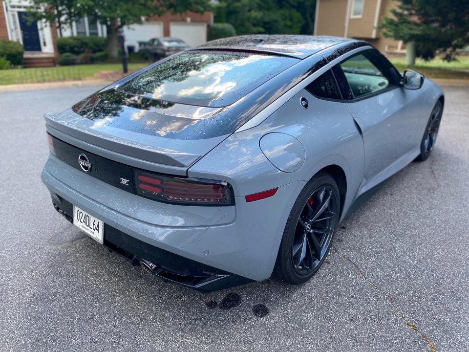 The right rear end of a 2024 Nissan Z sports car.