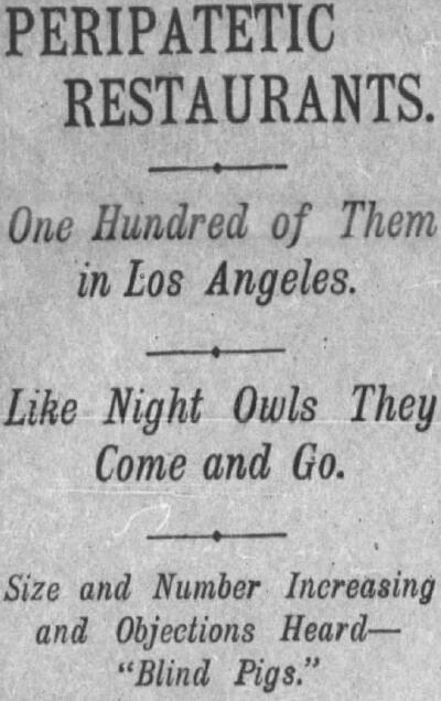 A Dec. 30, 1901, headline in the Times about street food in Los Angeles
