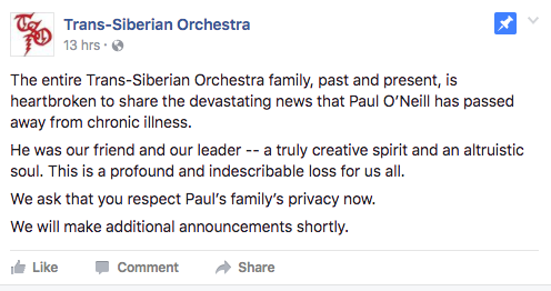 “He was our friend and our leader—a truly creative spirit and an altruistic soul,” the band wrote