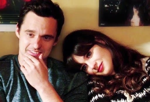 Jake Johnson and Zooey Deschanel in "New Girl"