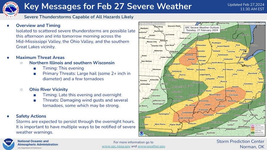 The Great Lakes region is bracing for massive hail this evening (National Weather Service)