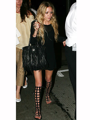 <div class="caption-credit"> Photo by: Getty Images</div><b>Gladiator sandals</b> <br> Subtle straps are fine, but a few years ago Gladiator sandals were on steroids. Check out this Chanel pair on Mary-Kate Olsen. They would make for some tragic tan lines and blisters.