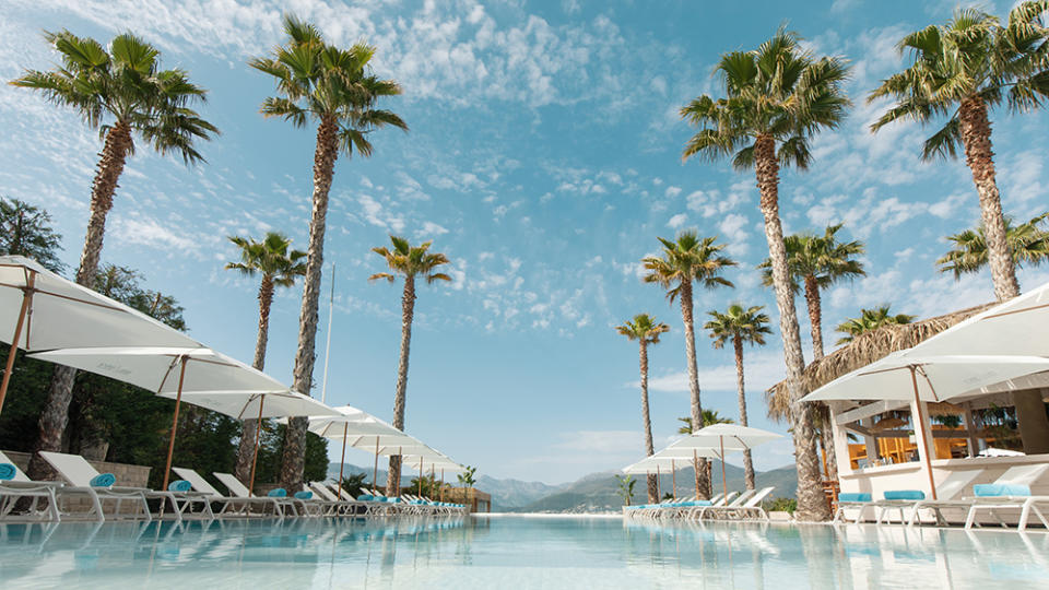 A pool at Nikki Beach with views of the bay. - Credit: Nikki Beach