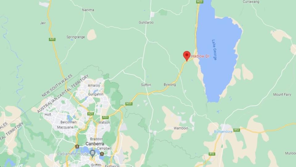 The crash occurred near Lake George, just north of Canberra, at about 3:00pm on Friday.