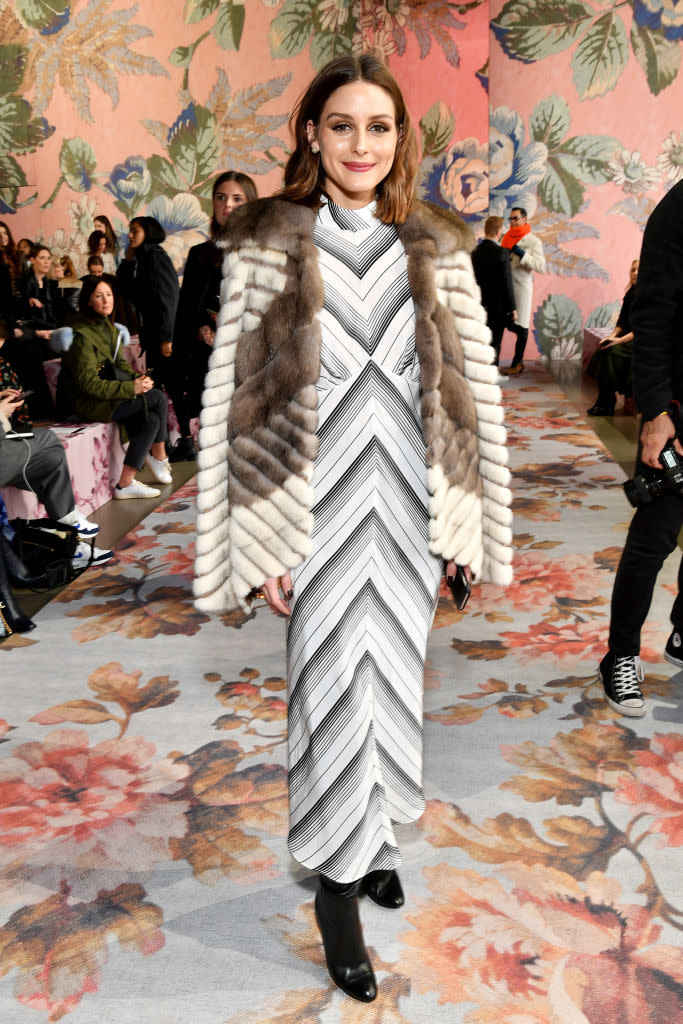 Olivia Palermo dons stripes at the Zimmermann show