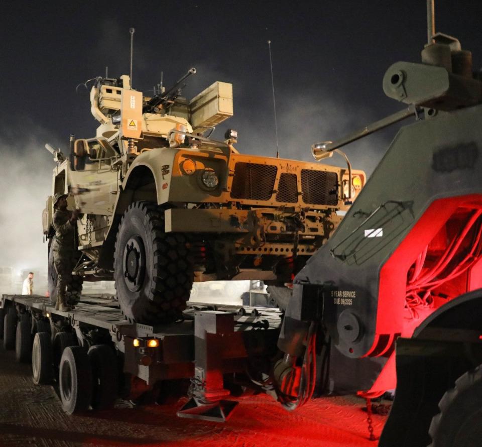 An Army M-LIDS with the Coyote launcher at an undisclosed location in the Middle East earlier this year. <em>US Army</em>