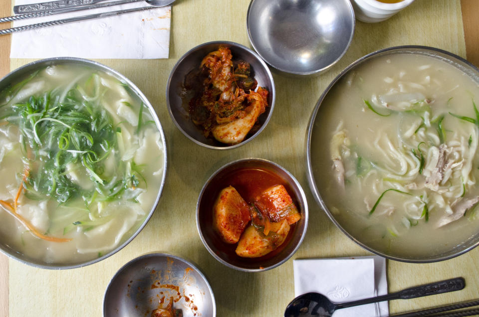 Arirang specializes in <em>kalguksu </em>(literally, "knife noodles" in Korean), pictured here.