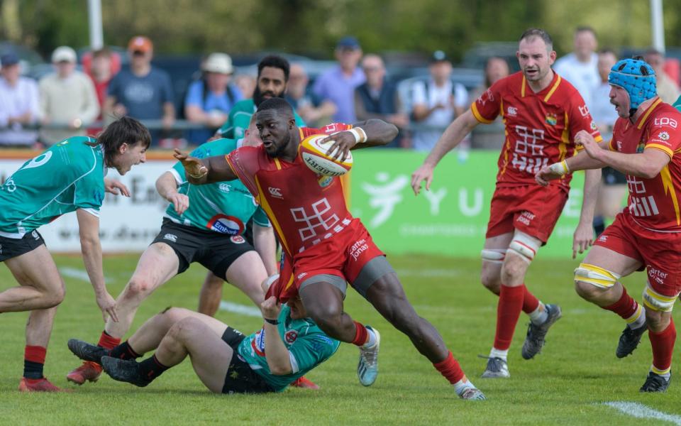 Kwaku Asiedu in action vs Birmingham Moseley - Chris Fell