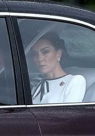 <p>HENRY NICHOLLS/AFP via Getty</p> Kate Middleton at Trooping the Colour 2024