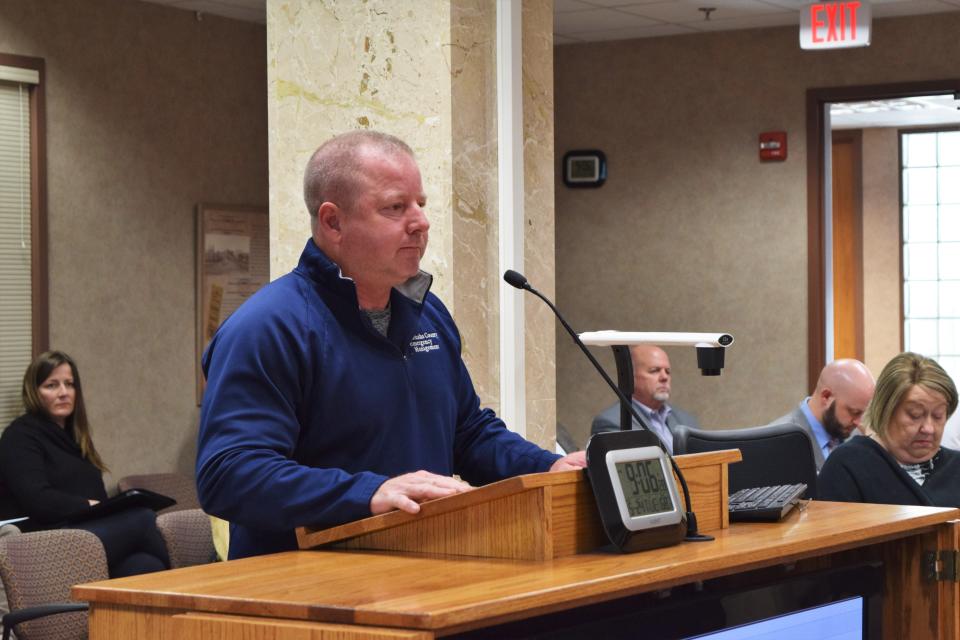 Minnehaha County emergency management director Jason Gearman informs commissioners the deadline to make declarations for potential storm damage funds, following the May 12th derecho storm, is on Friday, at a commission meeting on Tuesday, May 24, 2022.