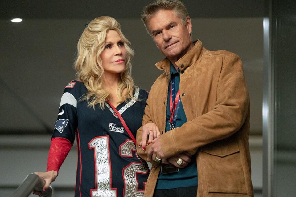 Jane Fonda as "Trish" and Harry Hamlin as "Dan" in 80 For Brady from Paramount Pictures.