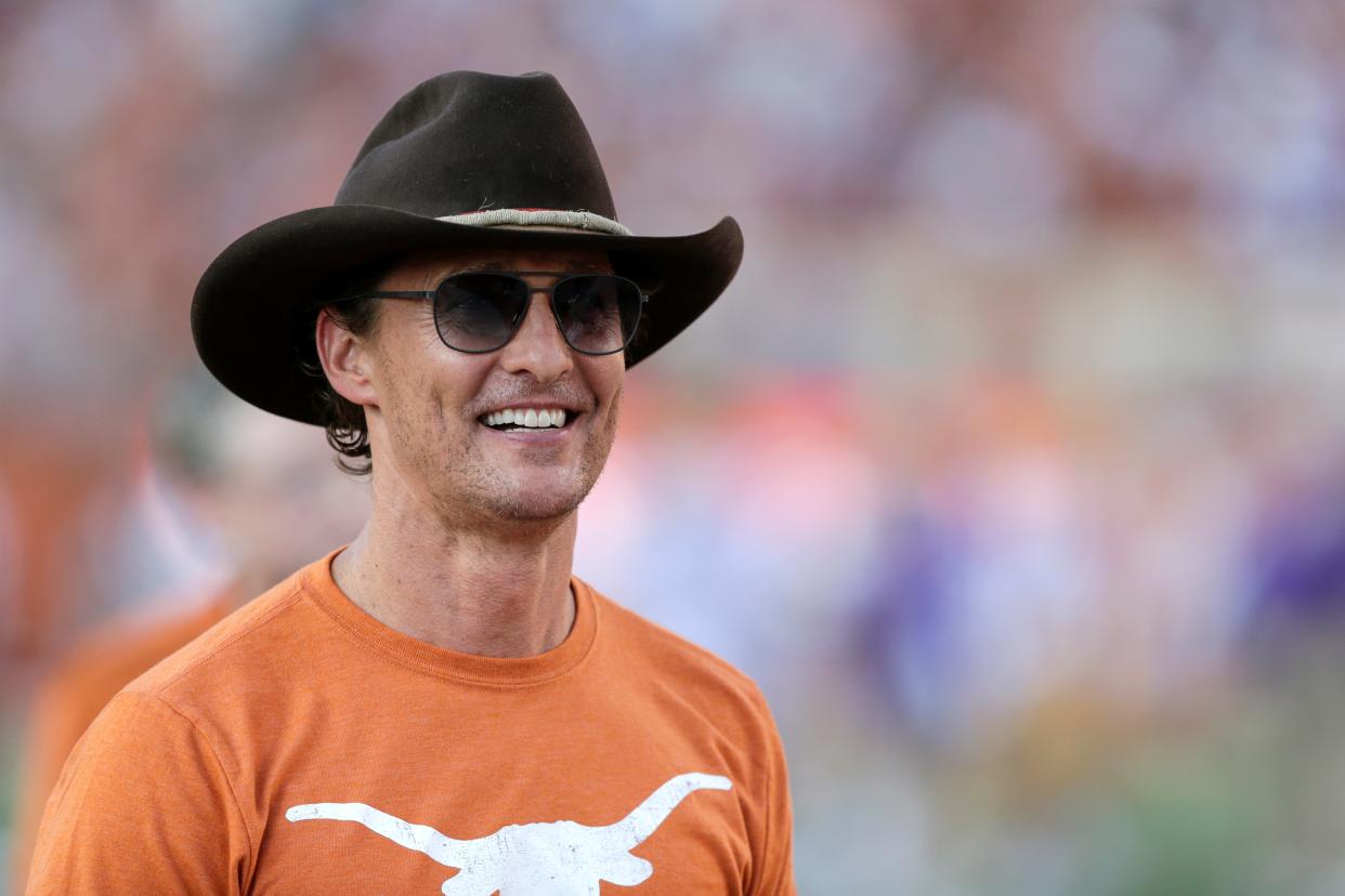 <p>Actor Matthew McConaughey, pictured in 2019, has been ‘making calls’ to political  experts before deciding whether to run for Governor of Texas in 2022</p> (Getty)