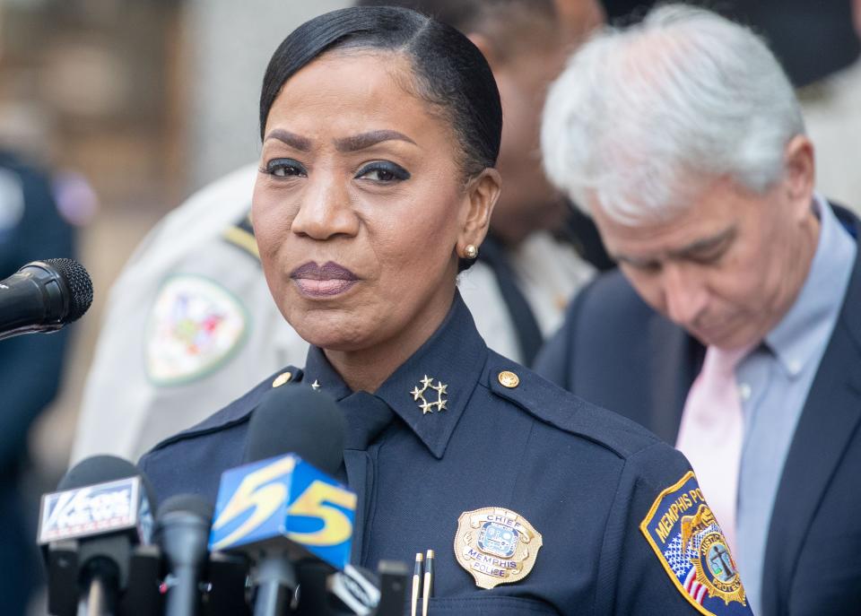 Memphis Police Chief Cerelyn Davis speaks on Eliza Fletcher's abduction during a press conference Tuesday, Sept. 6, 2022, outside the Donnelley J. Hill Public Safety Building in Memphis. Fletcher, a 34-year-old Memphis teacher, was reportedly abducted Friday on the University of Memphis campus. Her body was found by law enforcement Monday afternoon in the 1600 block of Victor Street. Cleotha Abston, 38, was arrested Sunday on suspicion of first-degree murder and first-degree murder in perpetration of a kidnapping. He made his first court appearance Tuesday morning.