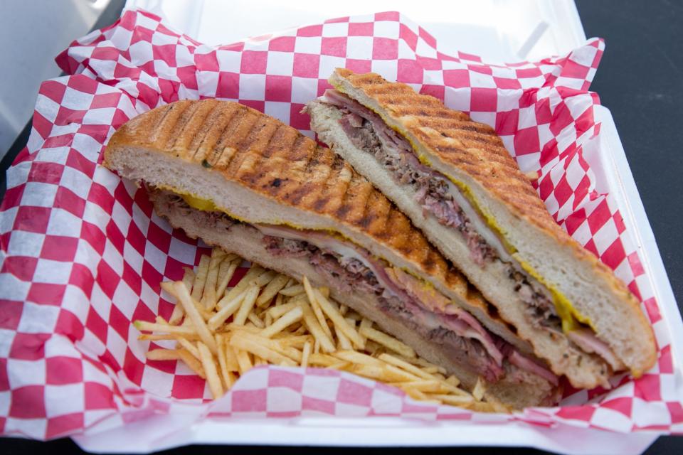 The Cuban sandwich from local food truck Gordo's Good Eats at the inaugural Shoreline Food Truck Festival on Saturday, Feb. 25, 2023.