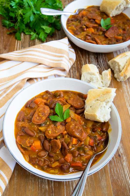 <p>Smart Little Cookie</p><p>This 30-minute Dominican Chorizo and Bean Stew is incredibly easy to make and has tons of flavor! It’s made with Spanish chorizo, red kidney beans, onions, peppers, carrots, garlic, oregano, and a bit of saffron. This stew is the comforting dinner you were looking for.</p><p><strong>Get the Recipe: <a href="https://smartlittlecookie.net/chorizo-and-bean-stew/" rel="nofollow noopener" target="_blank" data-ylk="slk:Chorizo and Bean Stew;elm:context_link;itc:0;sec:content-canvas" class="link rapid-noclick-resp">Chorizo and Bean Stew</a></strong></p>