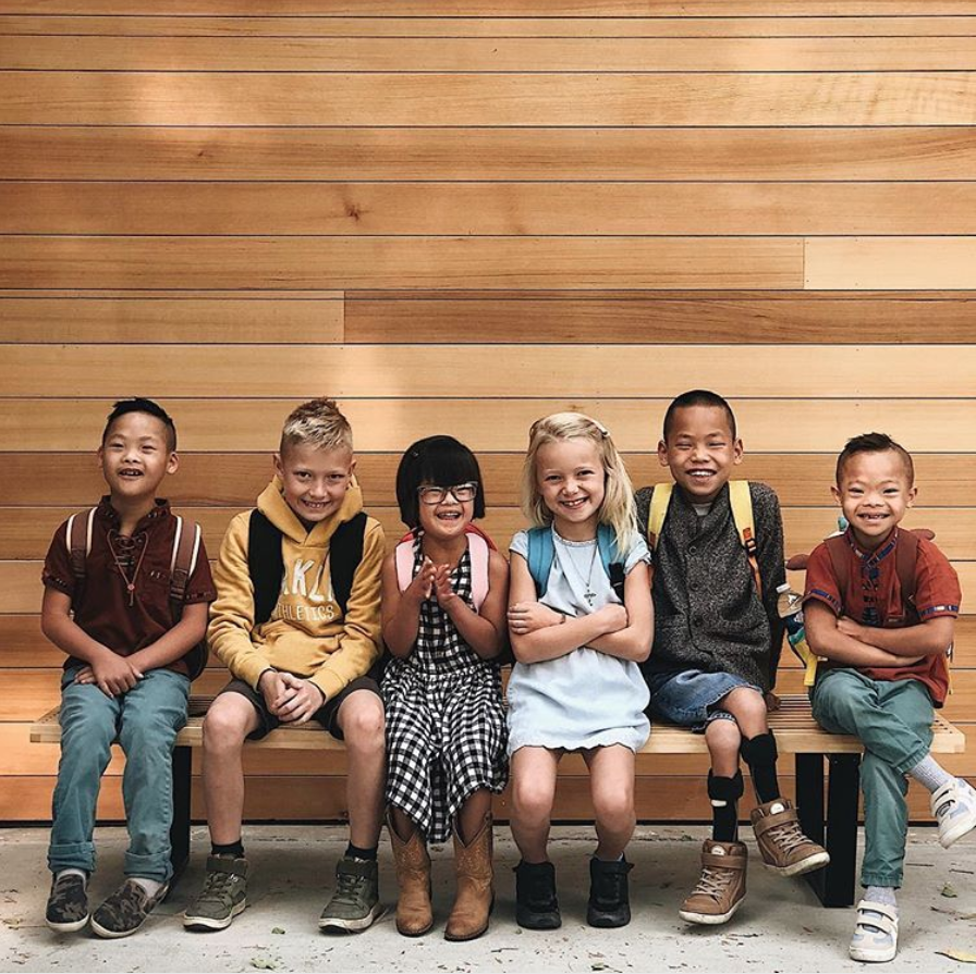 From left: Morris, 11; Elias, 10; Darla, 7½; Brighten, 8; Ezra, 10; and Tucker, 9½ | Luke Caldwell/Instagram