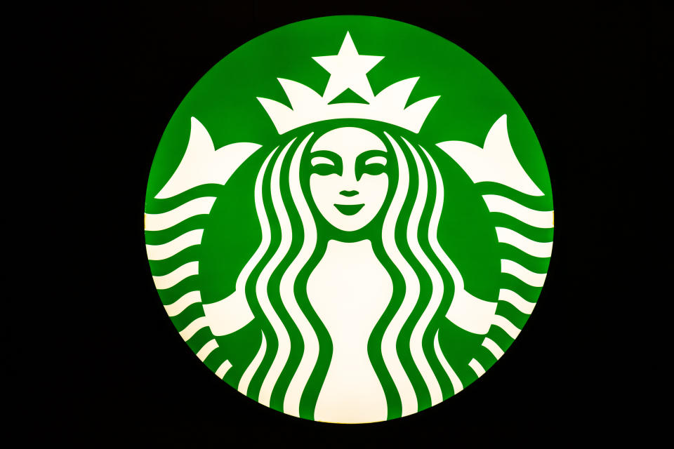 SHANGHAI, CHINA - 2020/01/12: American coffee company and coffeehouse chain Starbucks logo seen in Shanghai. (Photo by Alex Tai/SOPA Images/LightRocket via Getty Images)