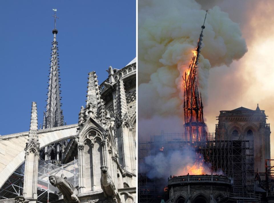 <p>Sur les coups de 20h, la flèche de Notre-Dame de Paris s’est effondrée sur elle-même suite à l’incendie. Elle était l’un des symboles de la cathédrale. </p>