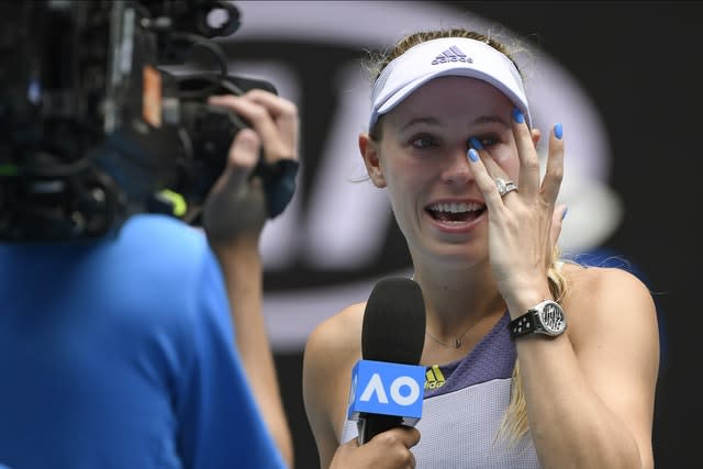 Wozniacki gave an emotional speech after the match