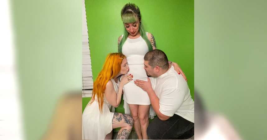 美國男子席爾瓦公布他其中一位老婆莎哈葛成功懷孕。（圖／翻攝自Instagram）