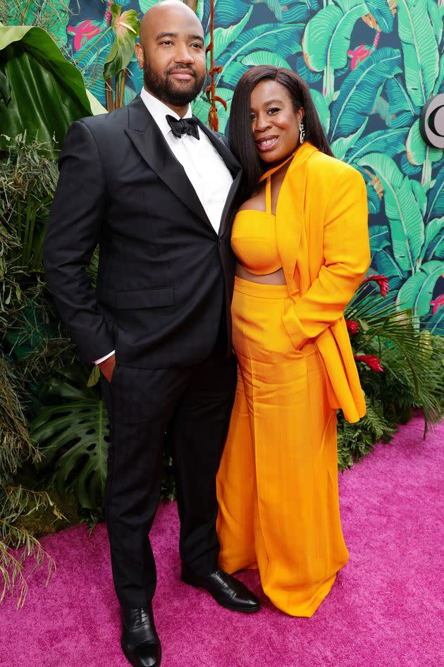 Robert Sweeting (left) and Uzo Aduba are seen together at the Tony Awards on June 11 in New York City.