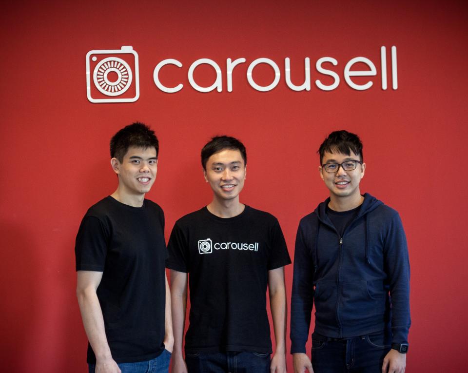 Los tres fundadores de Carousell. De izquierda a derecha: Siu Rui Quek, Lucas Ngoo y Marcus Tan (Carousell)