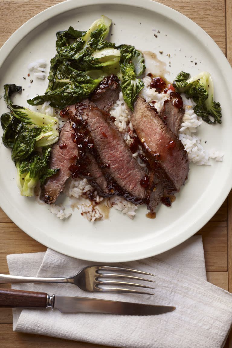 Glazed Steak with Sautéed Bok Choy