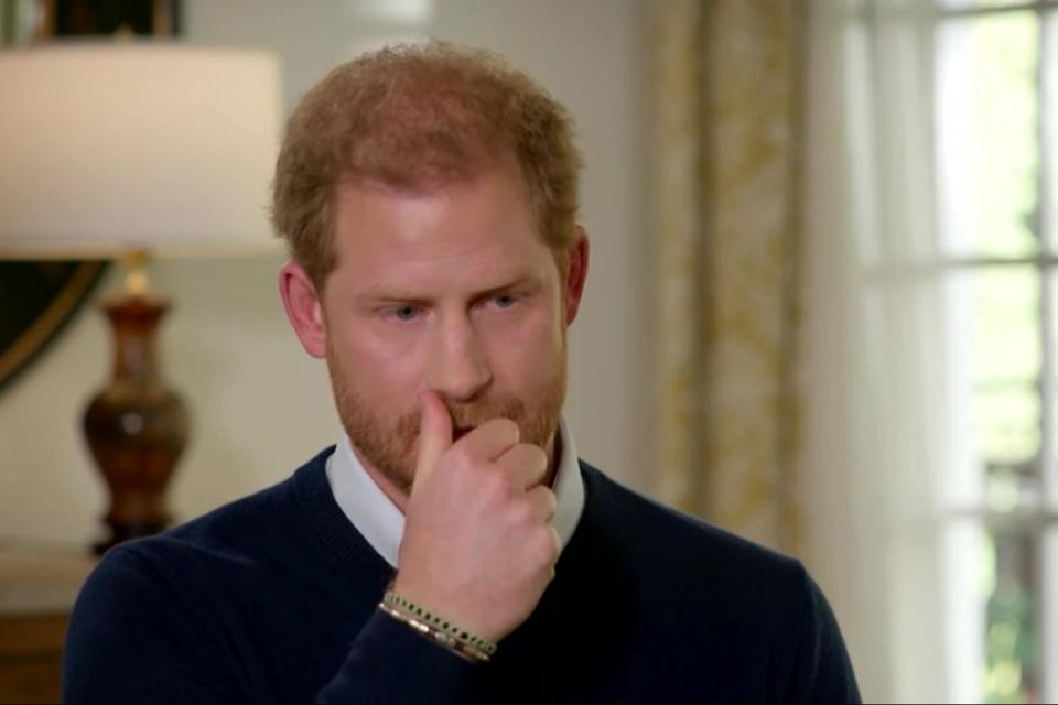 Prince Harry, during the interview with Tom Bradby on ITV (ITV)