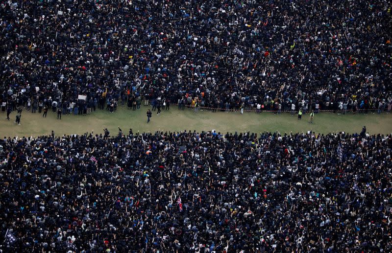 Anti-government New Year's Day demonstration in Hong Kong