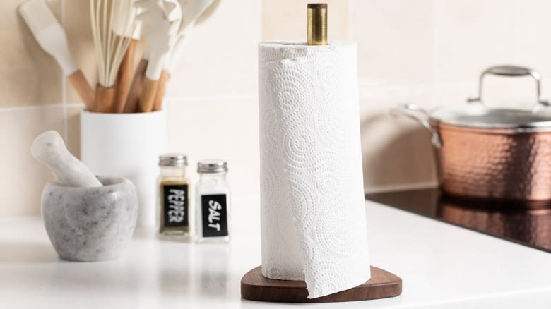 paper towel roll on counter