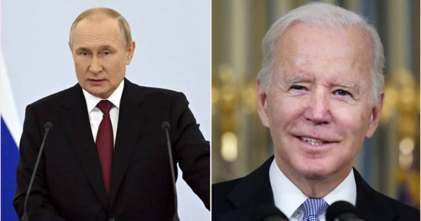 若俄羅斯總統普丁（左）發動核武攻擊，美國總統拜登（右）將簽屬斬首行動。（圖／達志／美聯社）