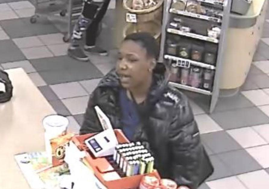 Surveillance footage of a woman believed to be Nalah Jackson.  / Credit: Columbus Division of Police