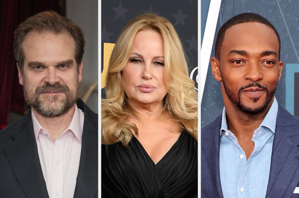 closeups of David Harbour, Jennifer Coolidge, and Anthony Mackie