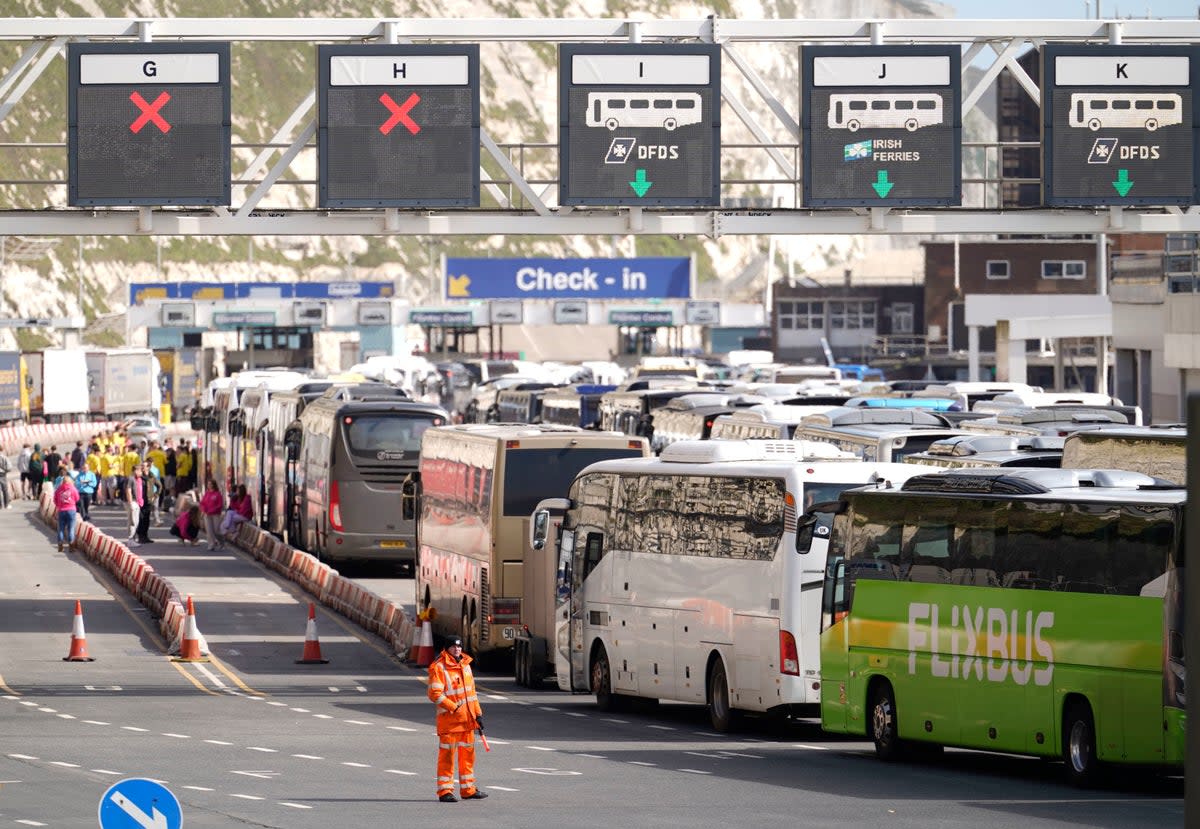 Easter travellers were caught out by delays of up to 18 hours at Dover (PA)