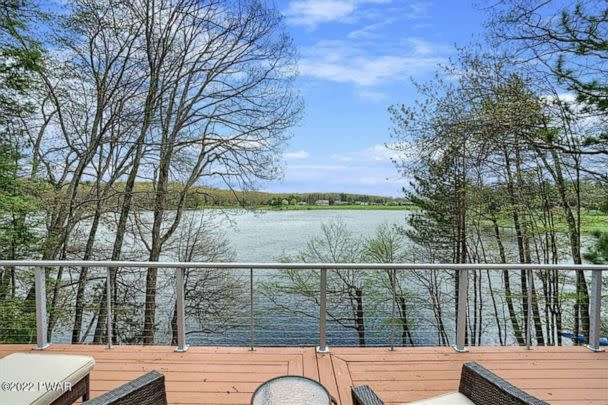 PHOTO: The view from a lakeside vacation home in the private community of Hemlock Farms in Pennsylvania's Pocono Mountains. Demand for second-homes skyrocketed to record levels at the height of the pandemic (Courtesy Patty Magie)