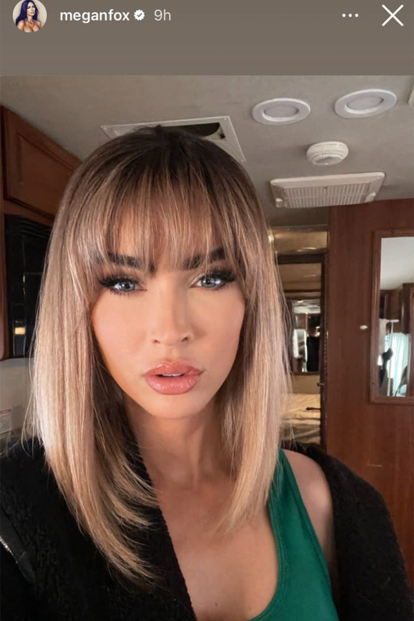 Megan Fox honey blonde bob hairstyle photos instagram