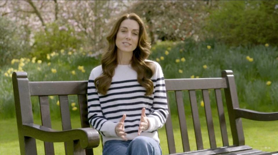 Middleton shared news of her cancer diagnosis in a video on March 22. AP