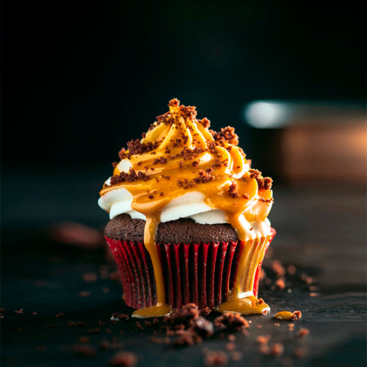 Cupcake de chocolate y caramelo