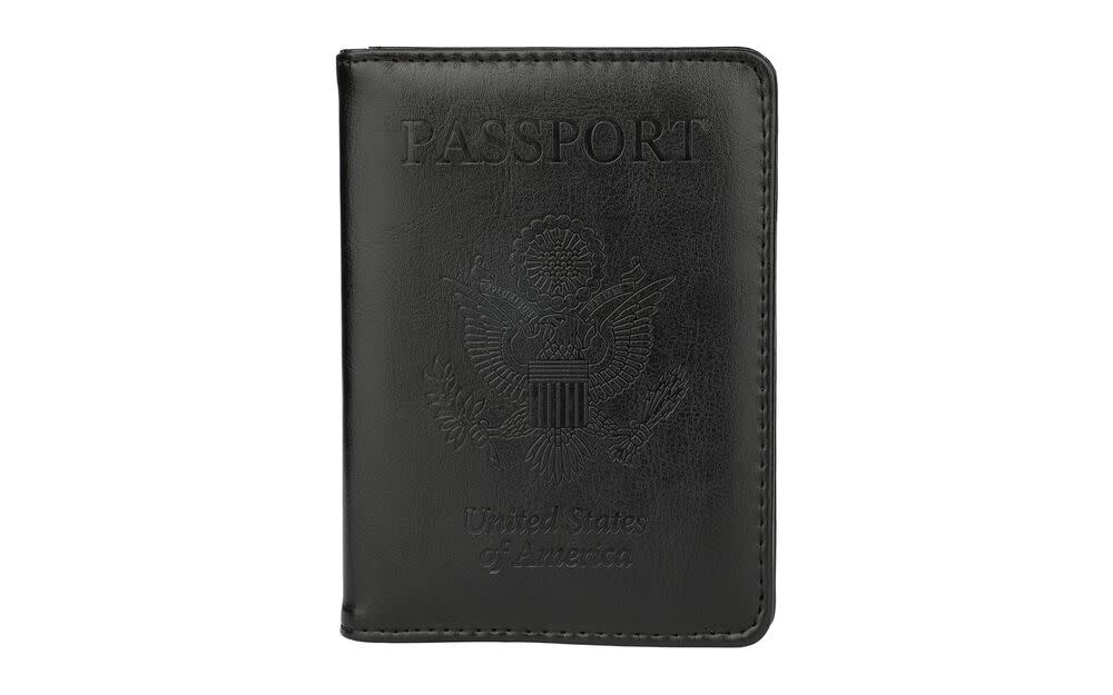 Krosslon Travel Passport Wallet for Women RFID Wristlet Slim Family Document Holder, 201#Black