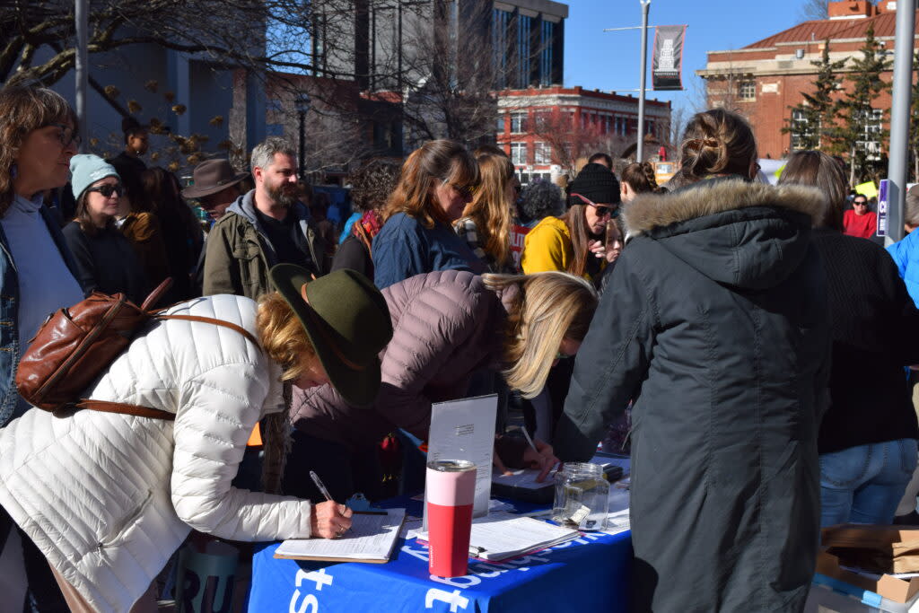 petitioners gathering signatures