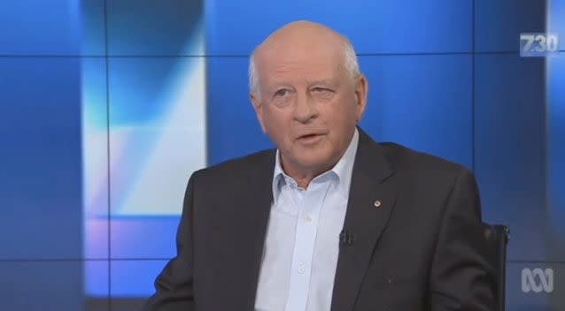 Roger Corbett, who was the chief executive of Woolworths Limited from 1999 to 2006, appeared on ABC's 7.30 on Monday. Photo: ABC/ 7.30