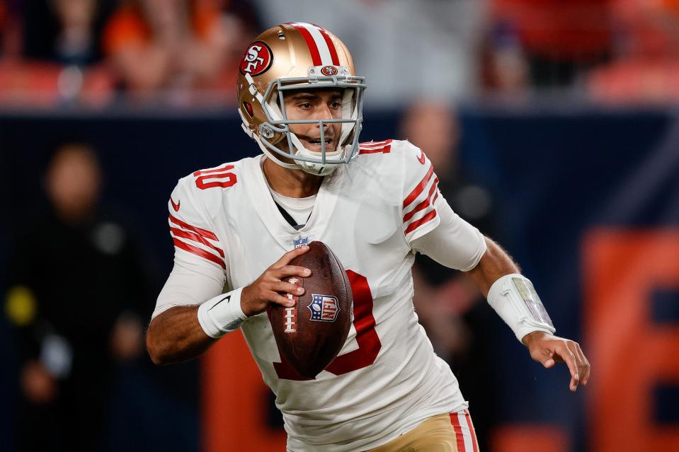 Jimmy Garoppolo and the San Francisco 49ers are favored to beat the Carolina Panthers in their NFL Week 5 game.