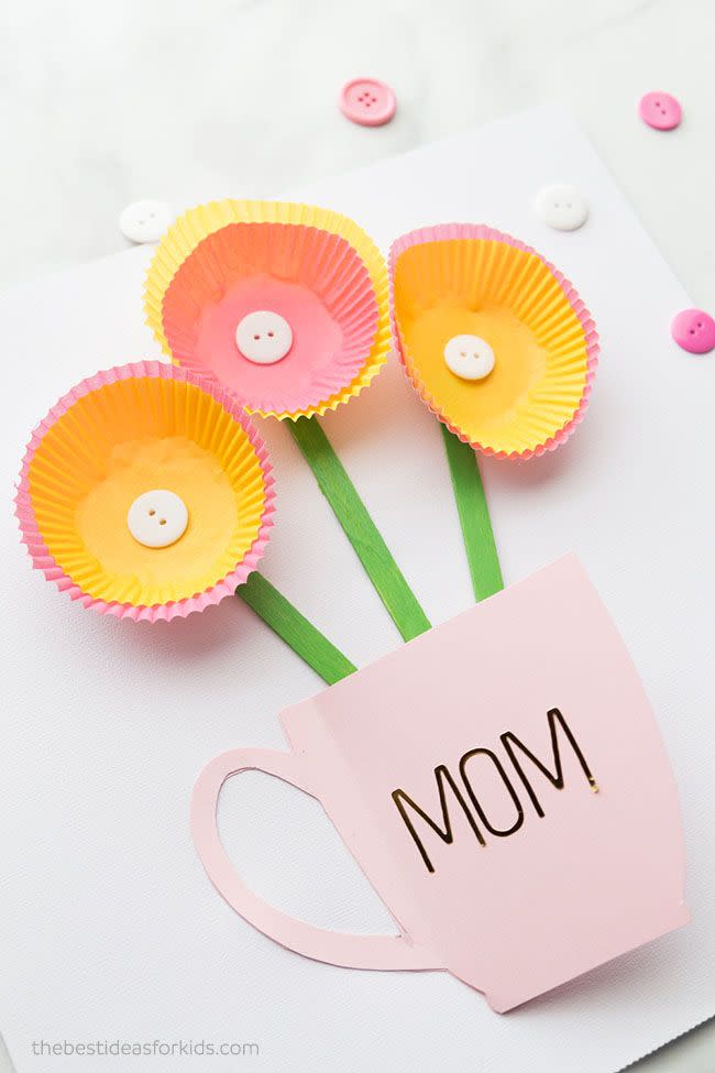cupcake wrapper diy mother's day cards