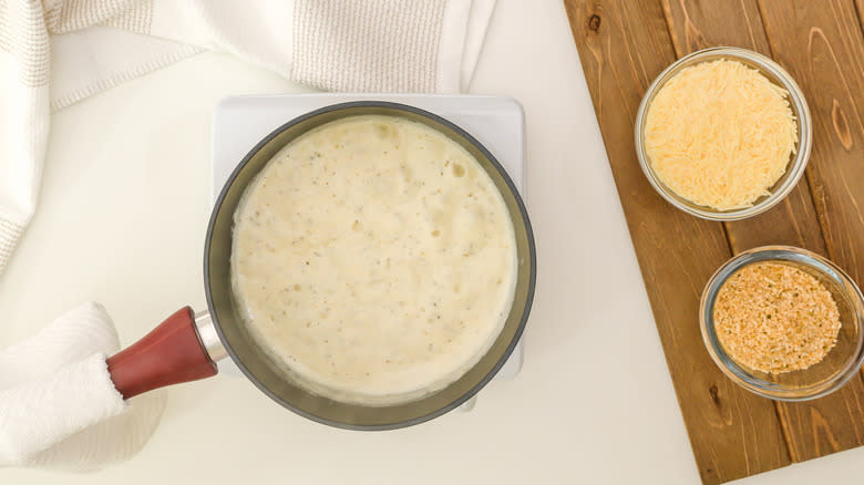 Alfredo sauce with Parmesan