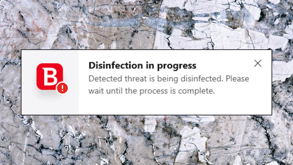 Bitdefender Internet Security disinfected