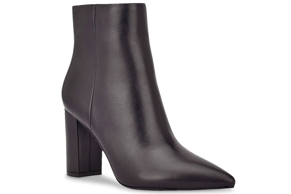 boots, black boots, heeled, pointed toe, marc fisher