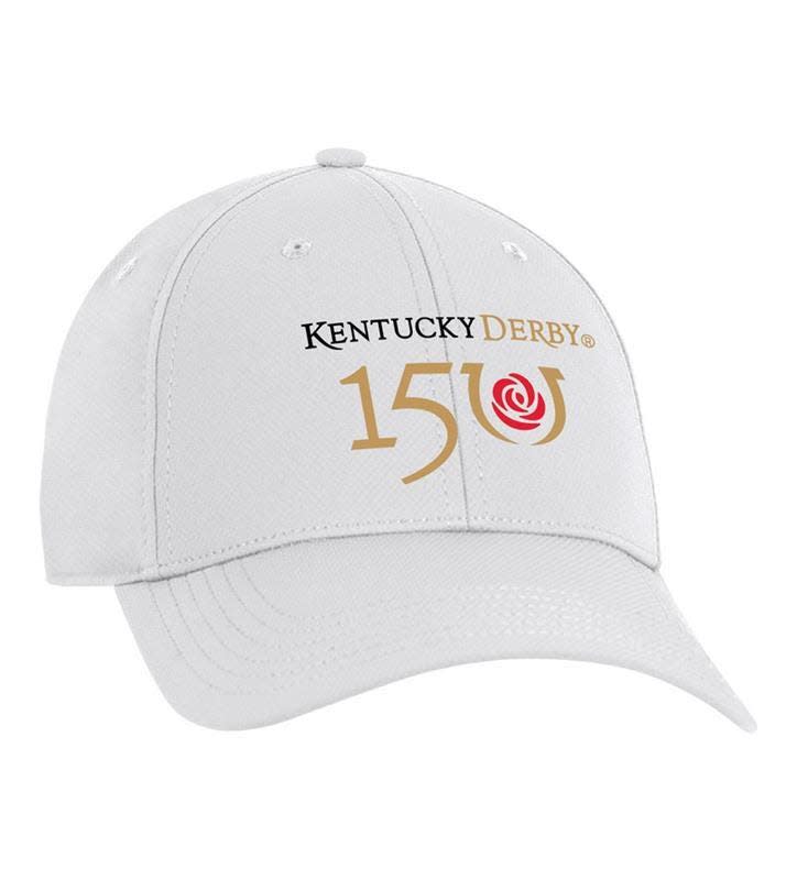 This Kentucky Derby 150 logo baseball cal retails for $30 at the Kentucky Derby Museum Gift Shop.