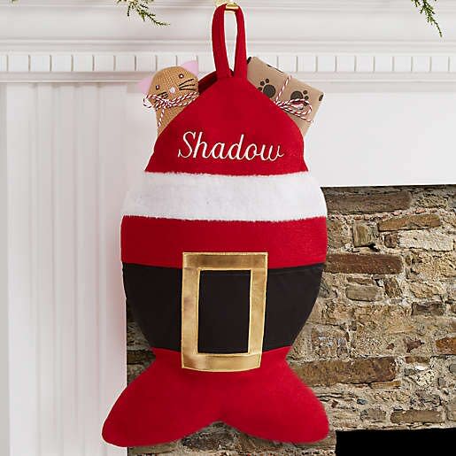 Product photo of a Santa Belt Cat Christmas Stocking