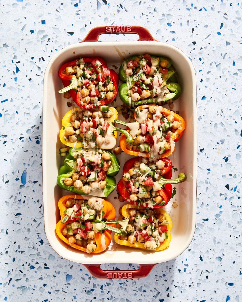 Vegetarian Stuffed Peppers with Falafel