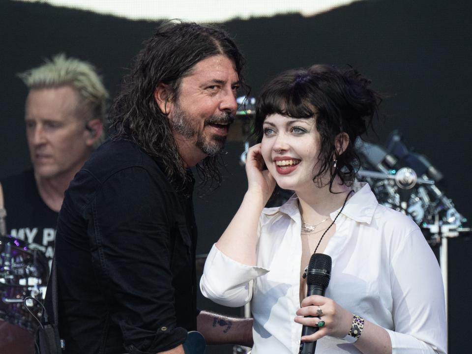 Dave Grohl and Violet Grohl performing at Glastonbury 2023.